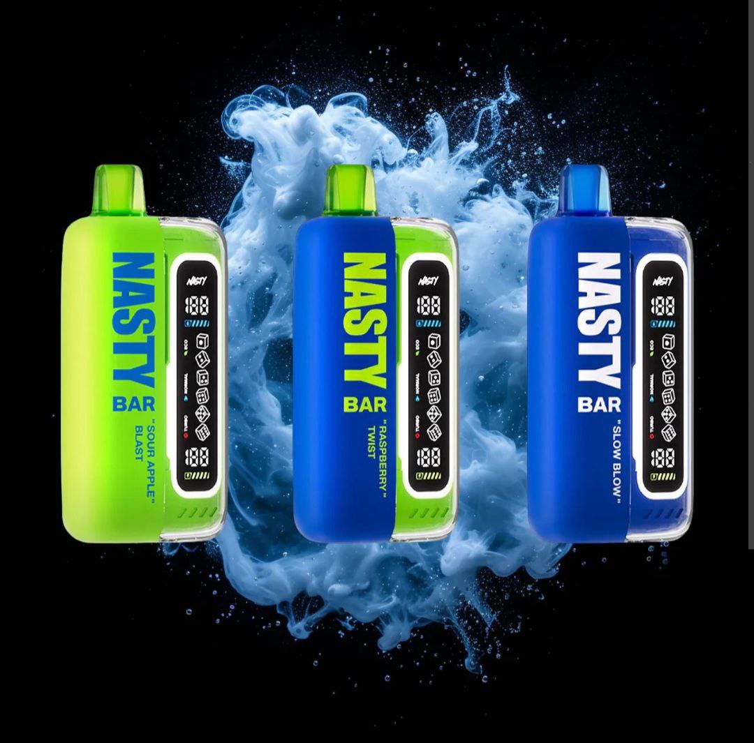 خرید پاد یکبارمصرف 20000 پاف نستی بلوبری تمشک یخ  /// Blue Razz Ice NASTY