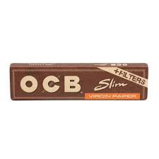 خرید  کاغذ سیگار  پیپر  او سی بی اسلیم بلند قهوه ای  با فیله OCB Slim