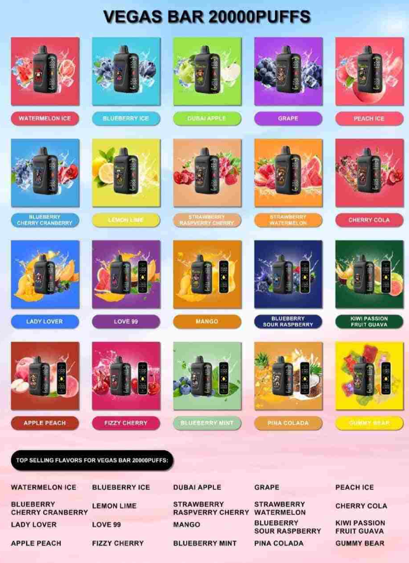 خرید پاد یکبارمصرف 20,000 پاف وگاس بار بلوبری نارگیل