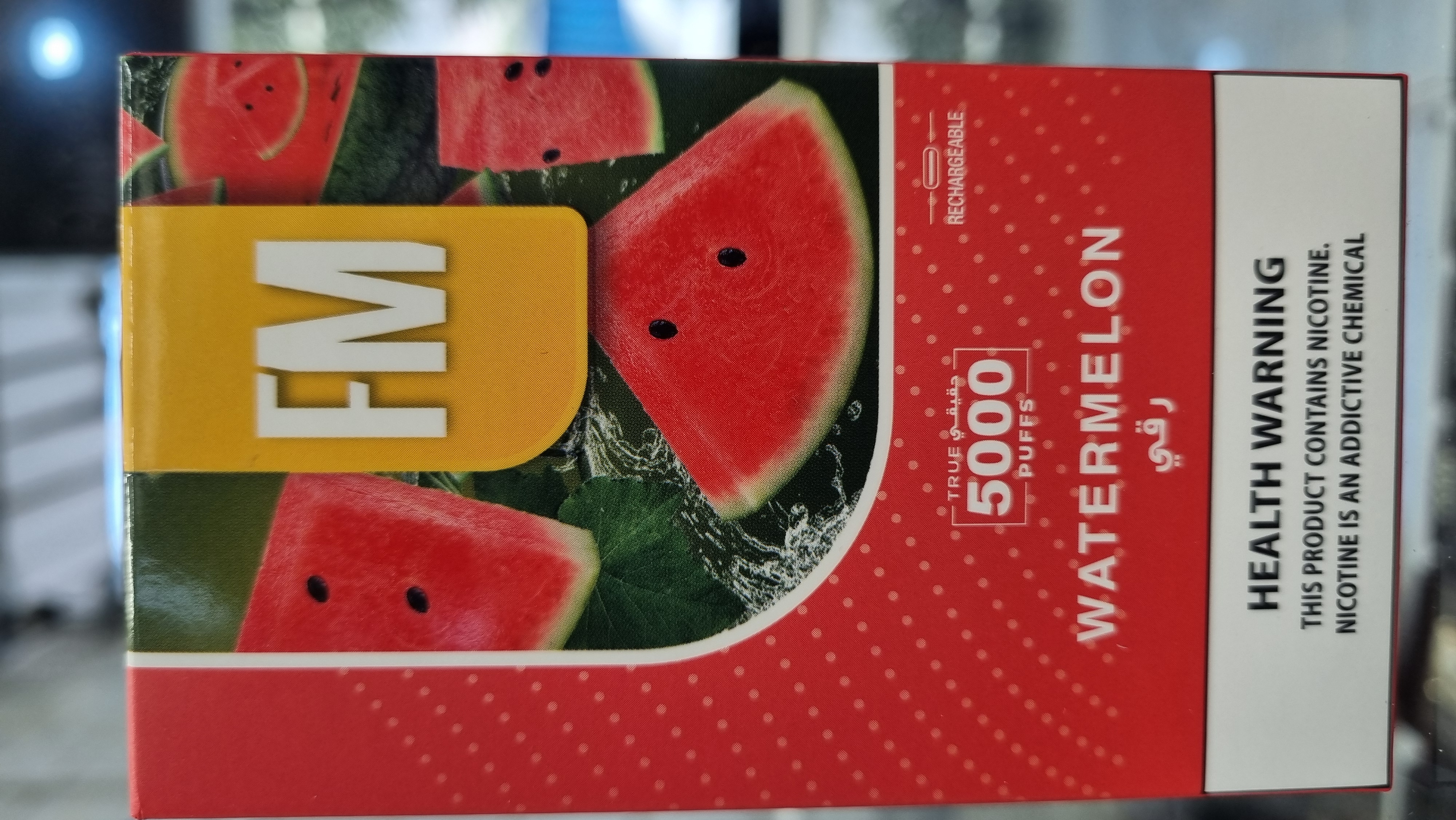 خرید پاد یکبارمصرف 5000 پاف برند اف ام هندوانه